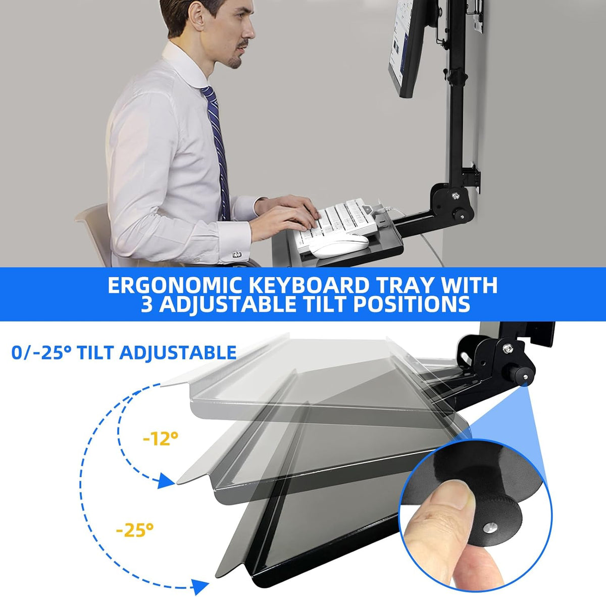 Foldable Wall-Mounted Monitor & Keyboard Tray for Mac mini & Mini PCs