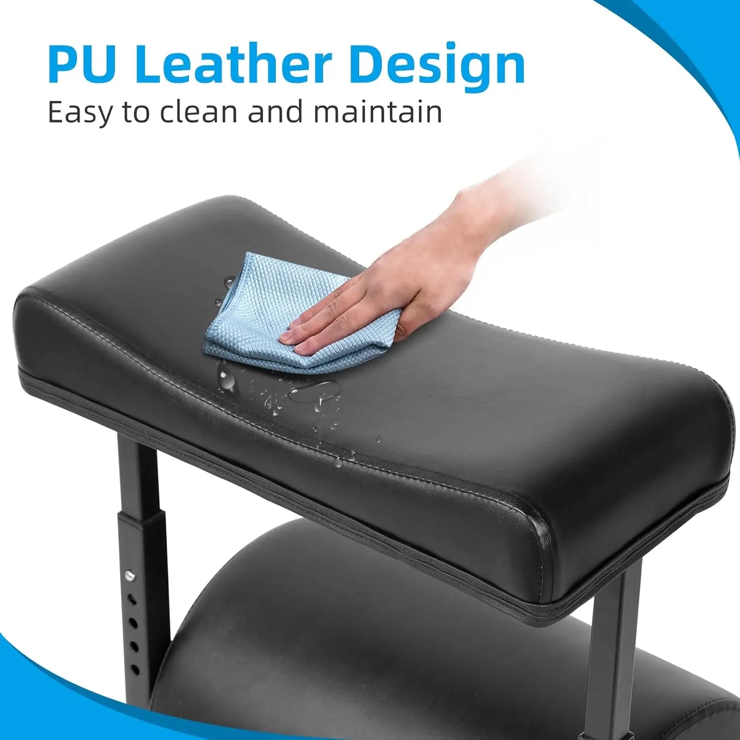Ergonomic Extra-Wide Leather Adjustable Footrest