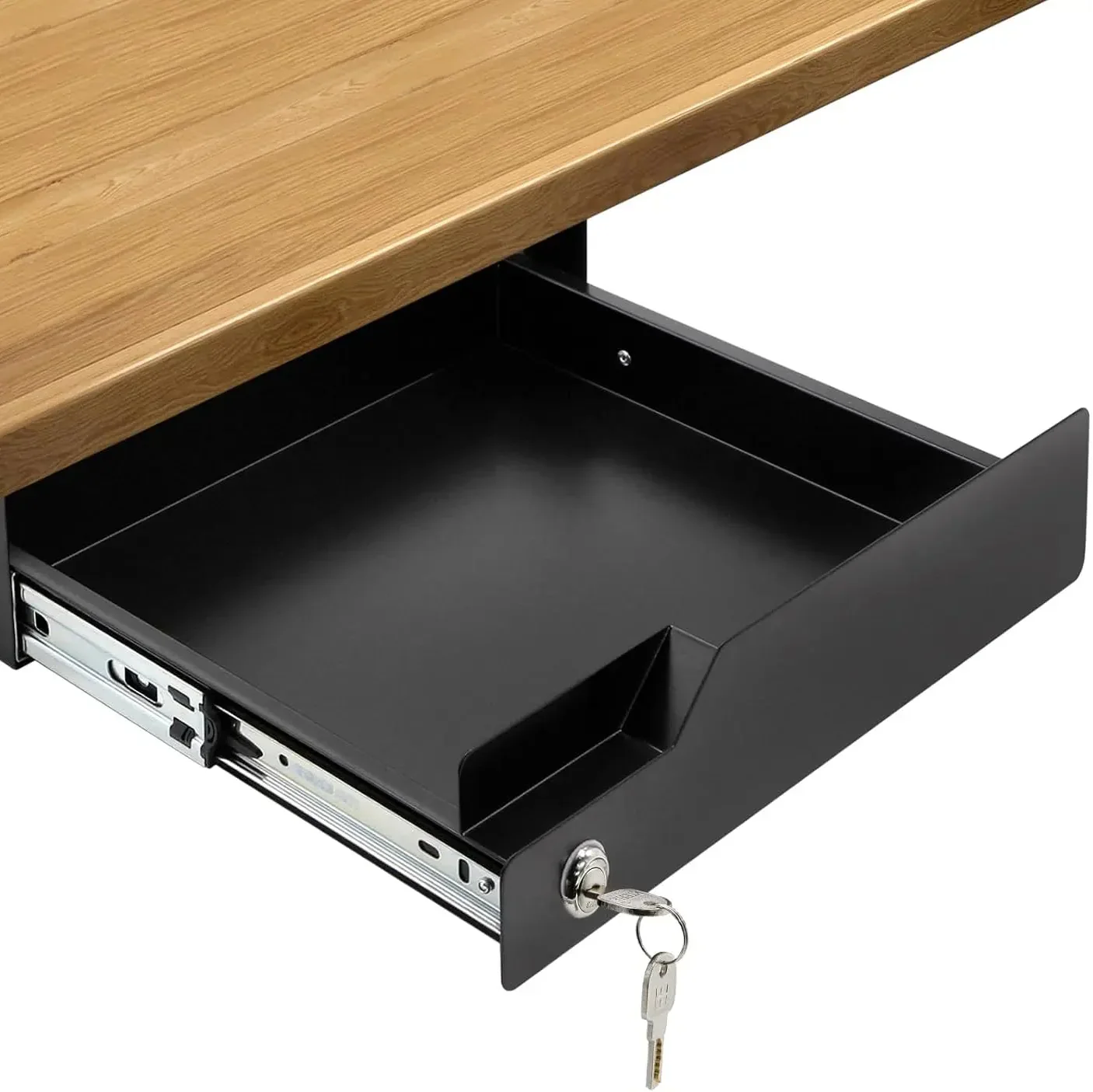 Lockable Under Desk Sliding Drawer