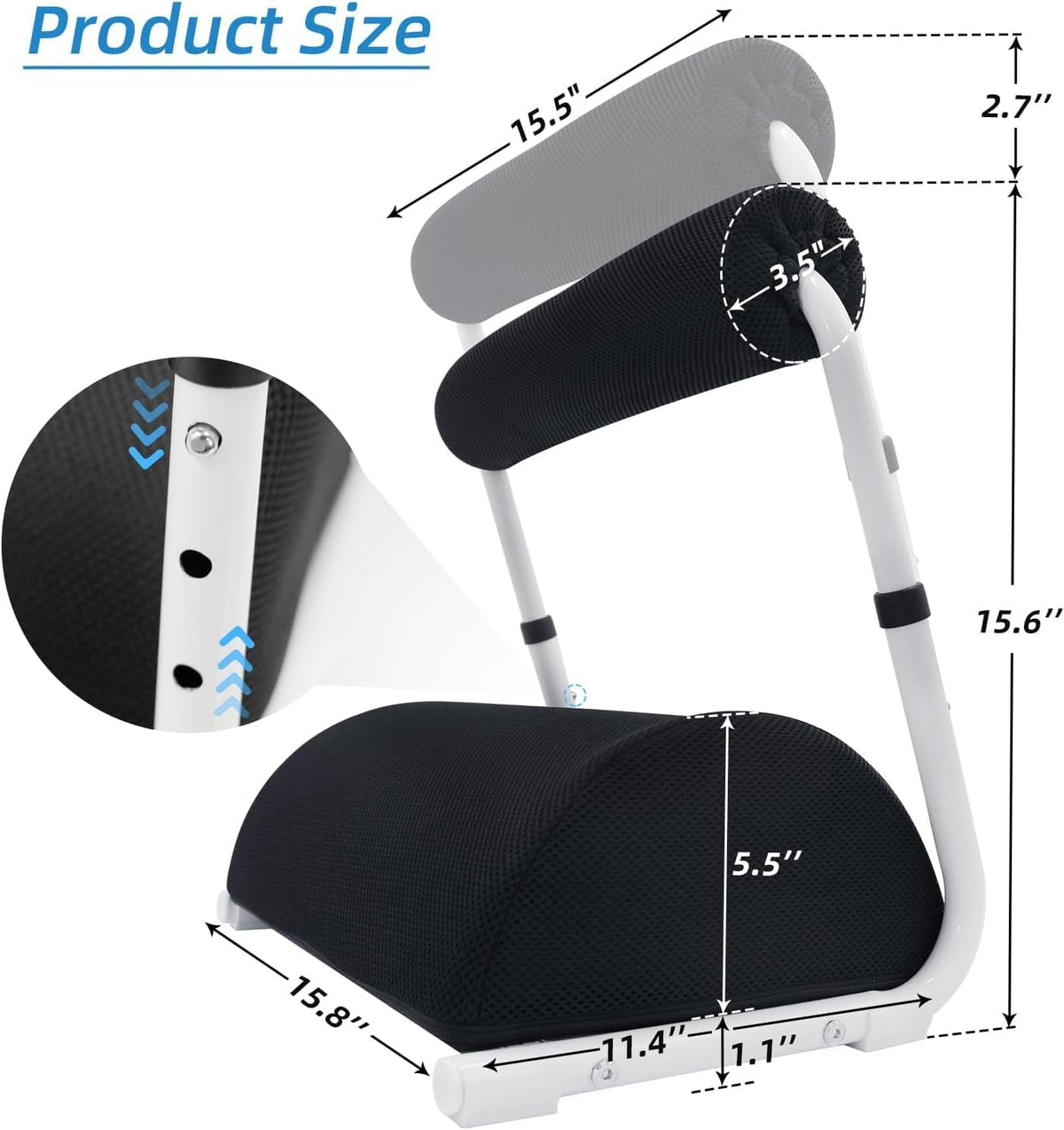 Adjustable Foot & Leg Rest with Detachable Cushion