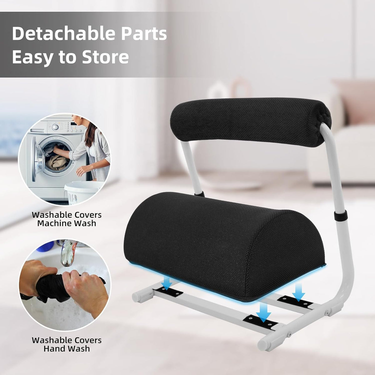 Adjustable Foot & Leg Rest with Detachable Cushion