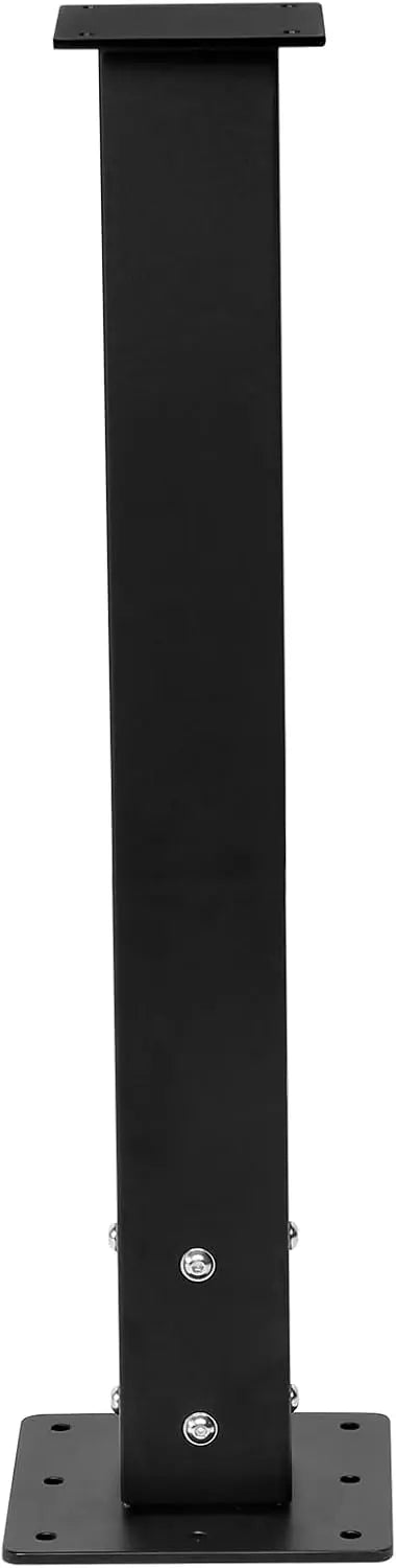 43" Heavy-Duty Steel Mailbox Post with Base – Black