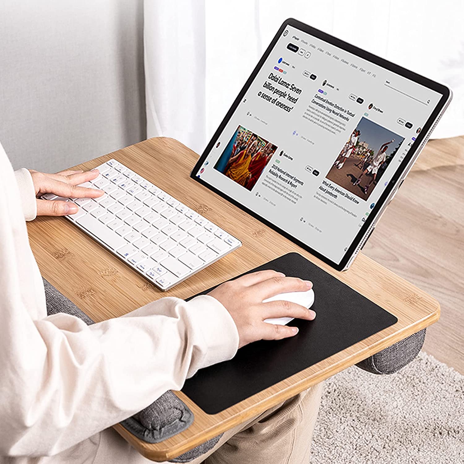 17" Bamboo Wood Laptop Desk