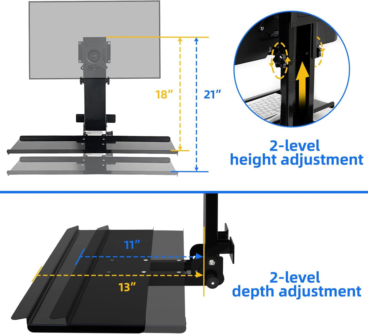 Foldable Wall-Mounted Monitor & Keyboard Tray for Mac mini & Mini PCs