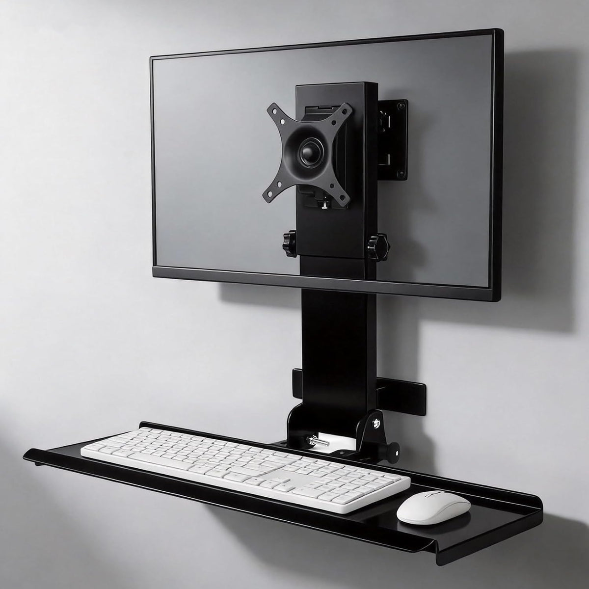 Foldable Wall-Mounted Monitor & Keyboard Tray for Mac mini & Mini PCs