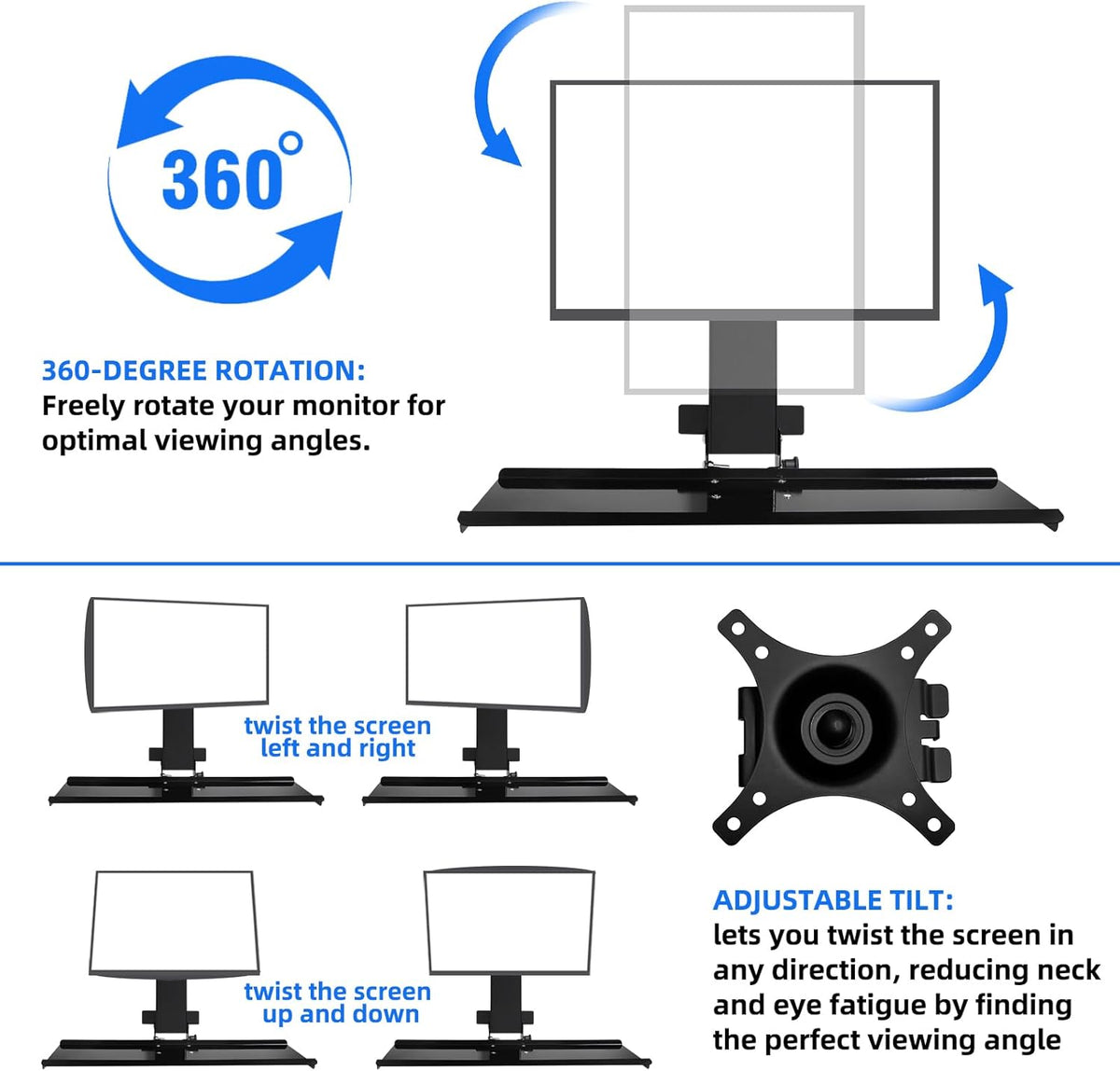 Foldable Wall-Mounted Monitor & Keyboard Tray for Mac mini & Mini PCs
