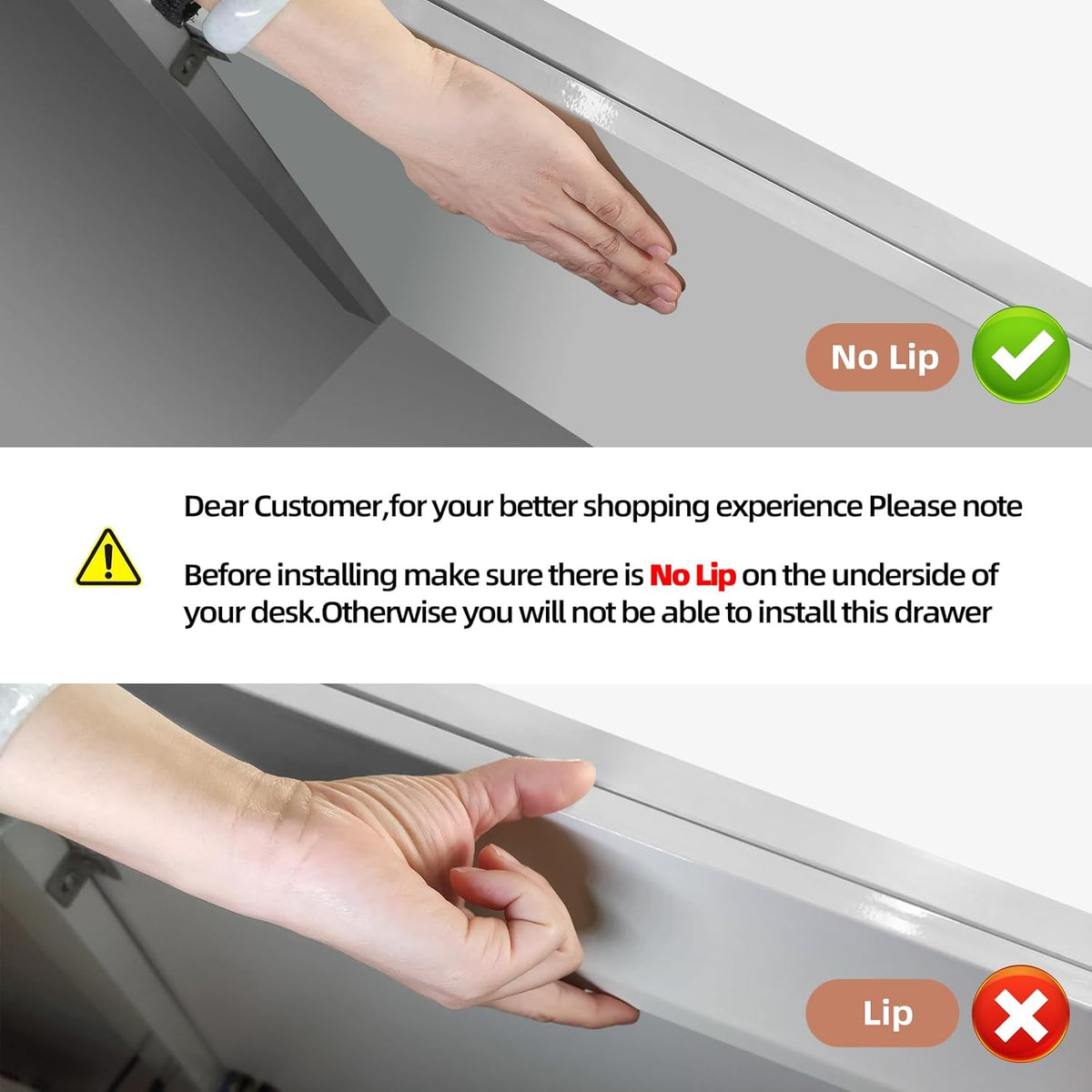 2-Piece Under Desk Storage Drawer Set – Large & Medium