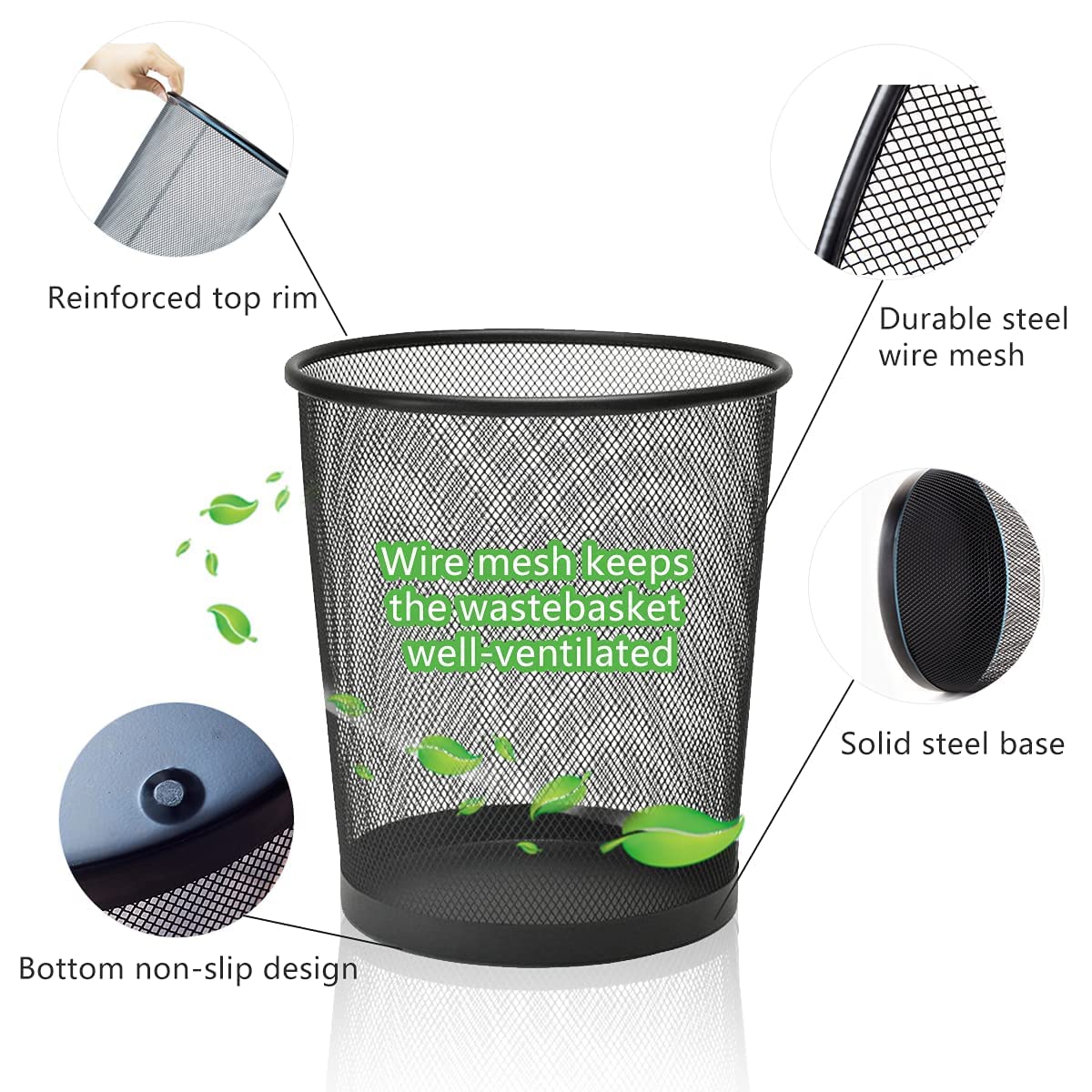 10-Pack 4-Gallon Metal Mesh Trash Cans