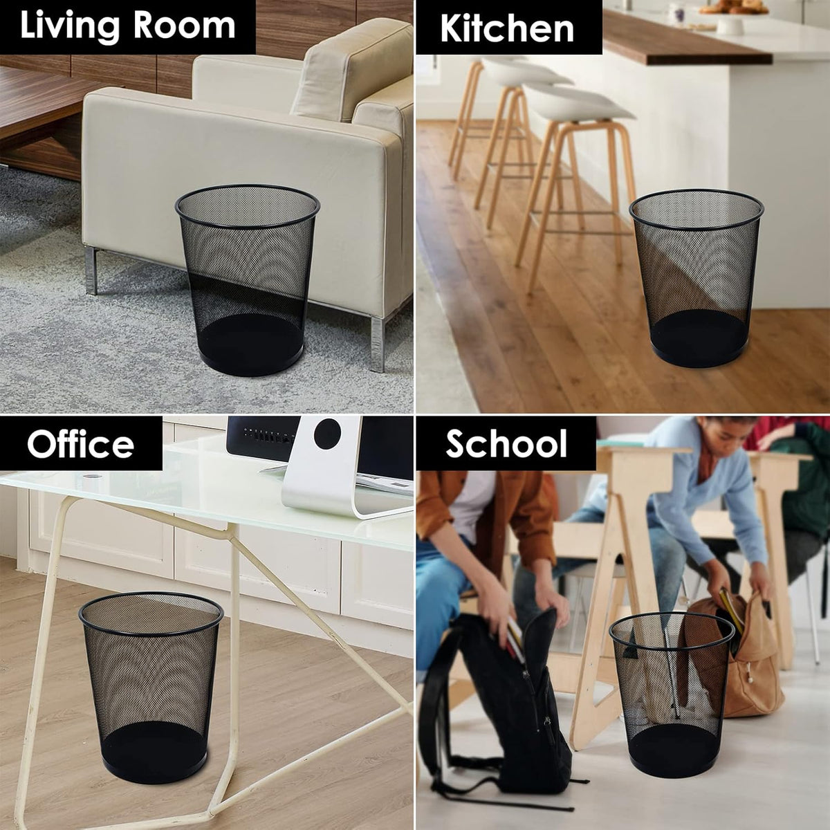 10-Pack 4-Gallon Metal Mesh Trash Cans