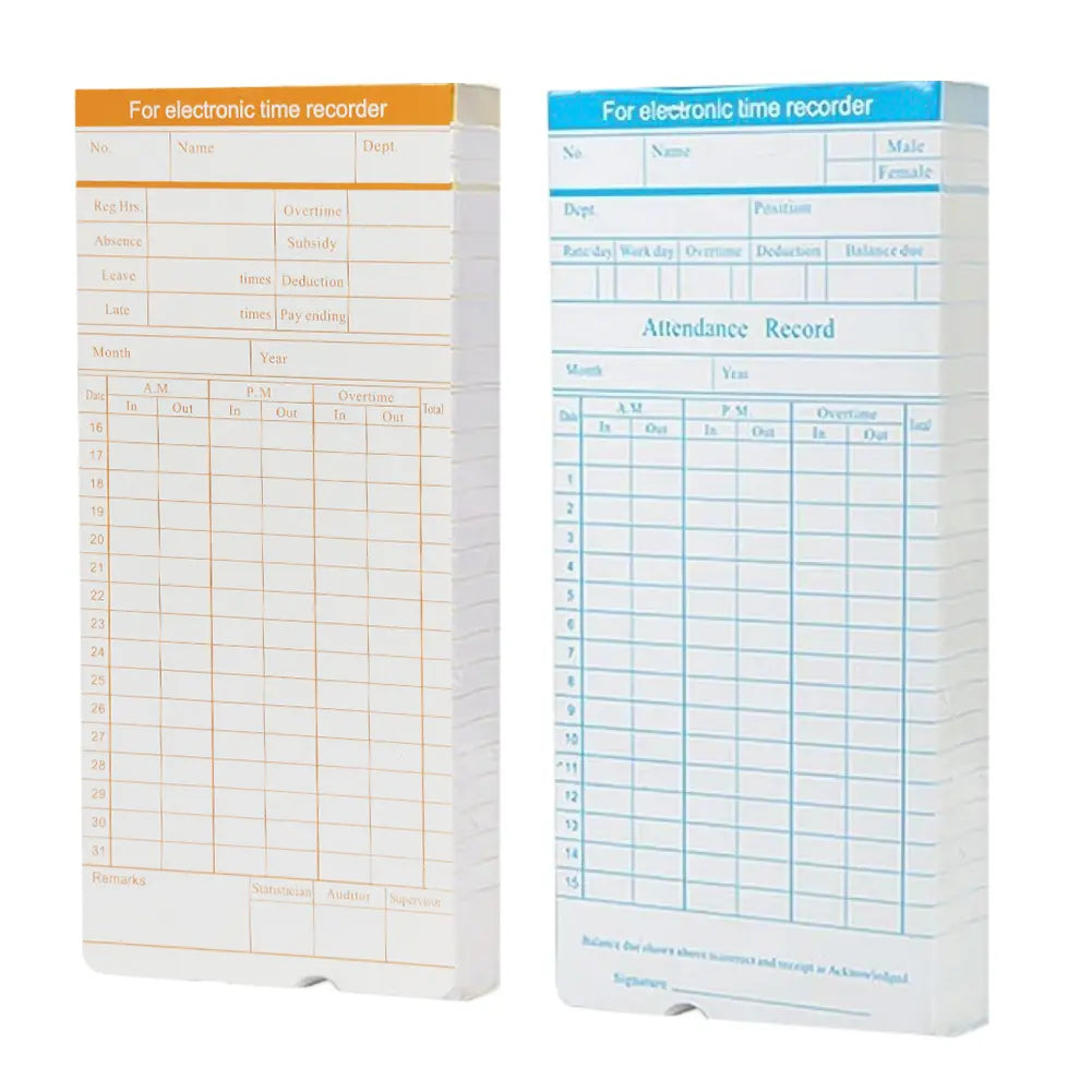Employee Time Clock Cards- 100 Pcs.