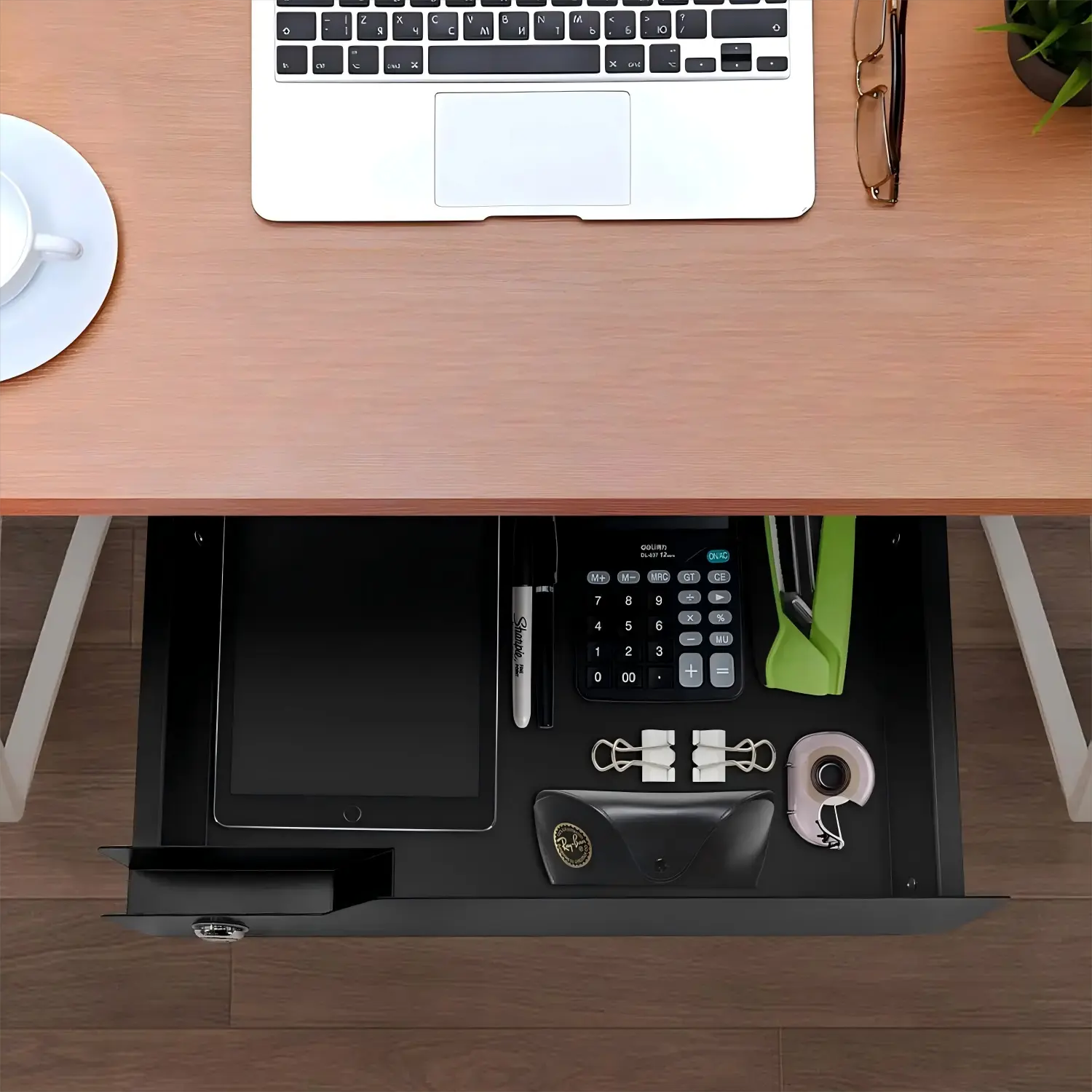 Lockable Under Desk Sliding Drawer