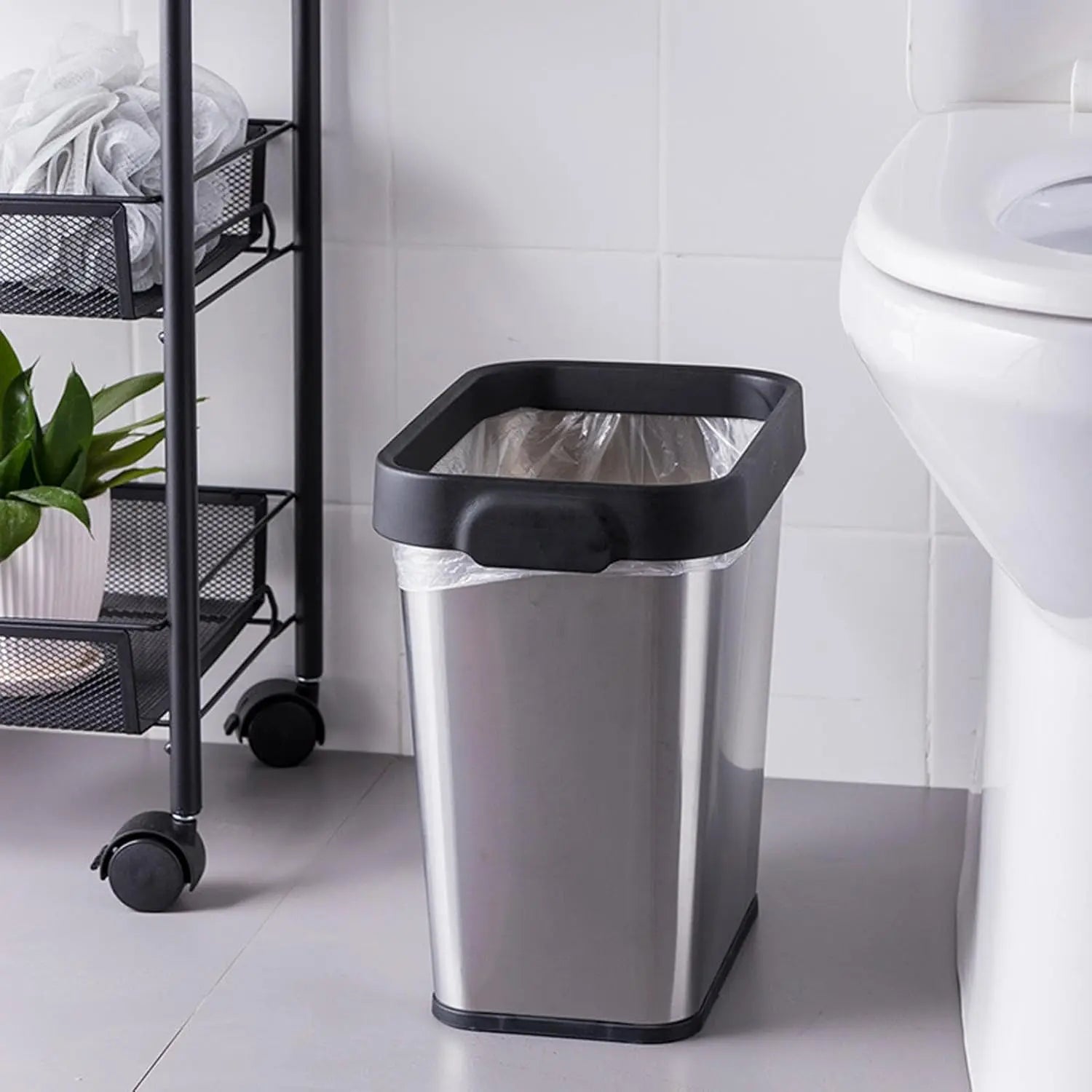 Multi-packs Rectangular Stainless Steel Trash Can