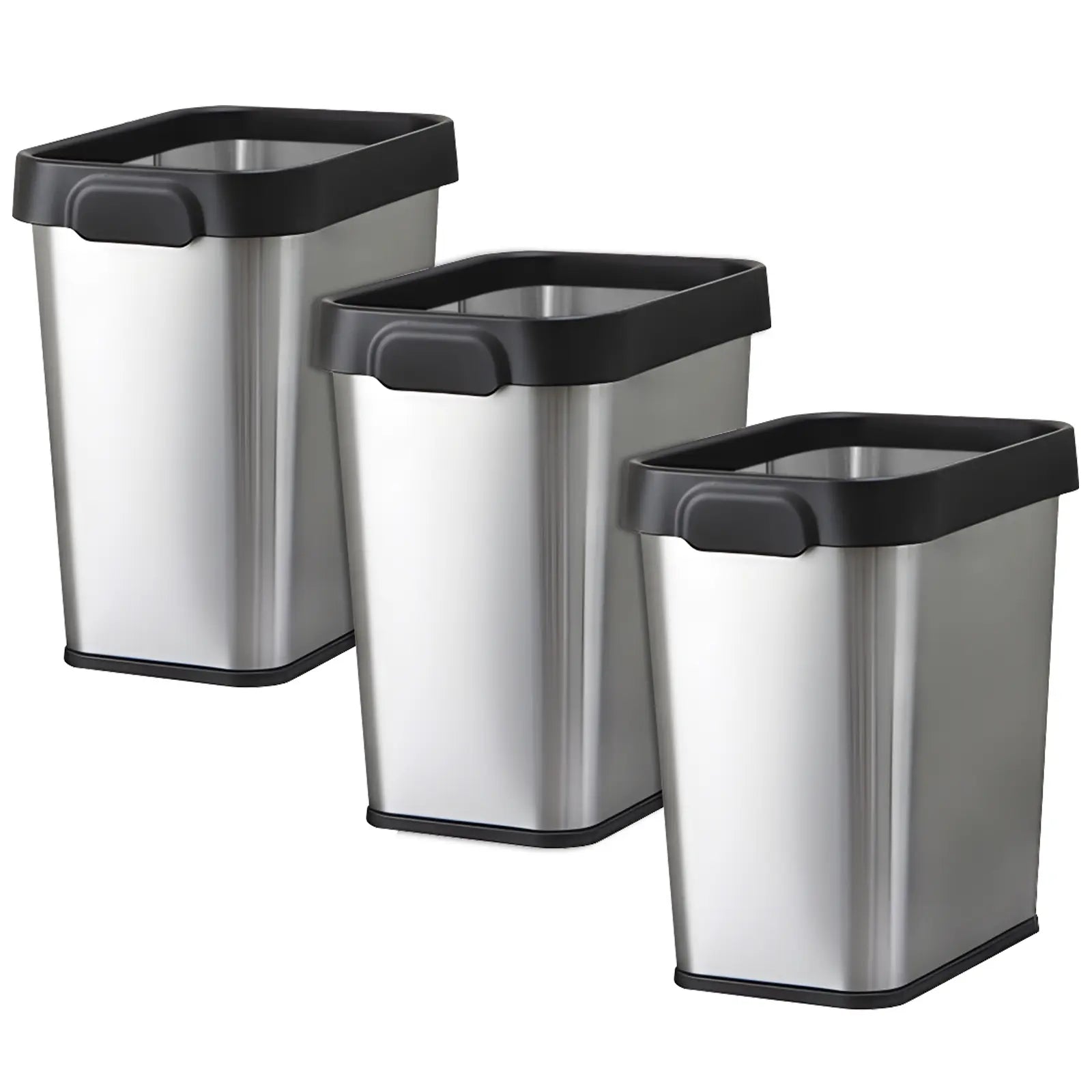 Multi-packs Rectangular Stainless Steel Trash Can