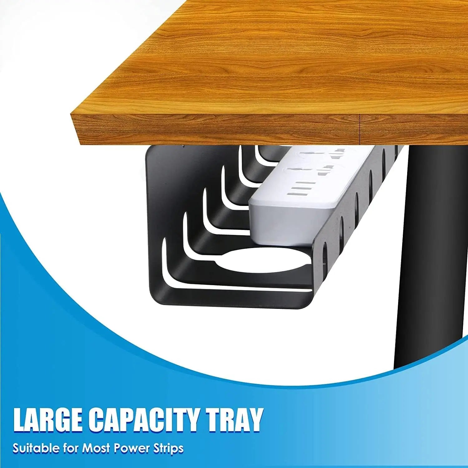 Under Desk Cable Management Tray-2 Pack