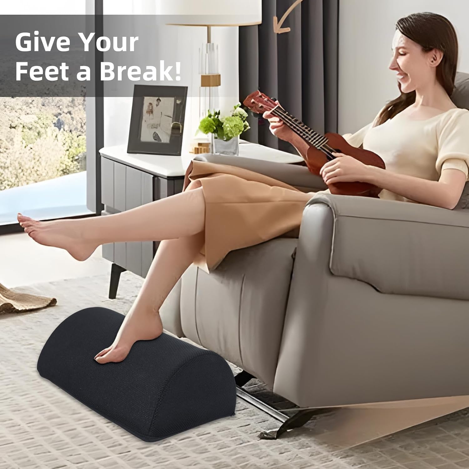 Adjustable Foot & Leg Rest with Detachable Cushion